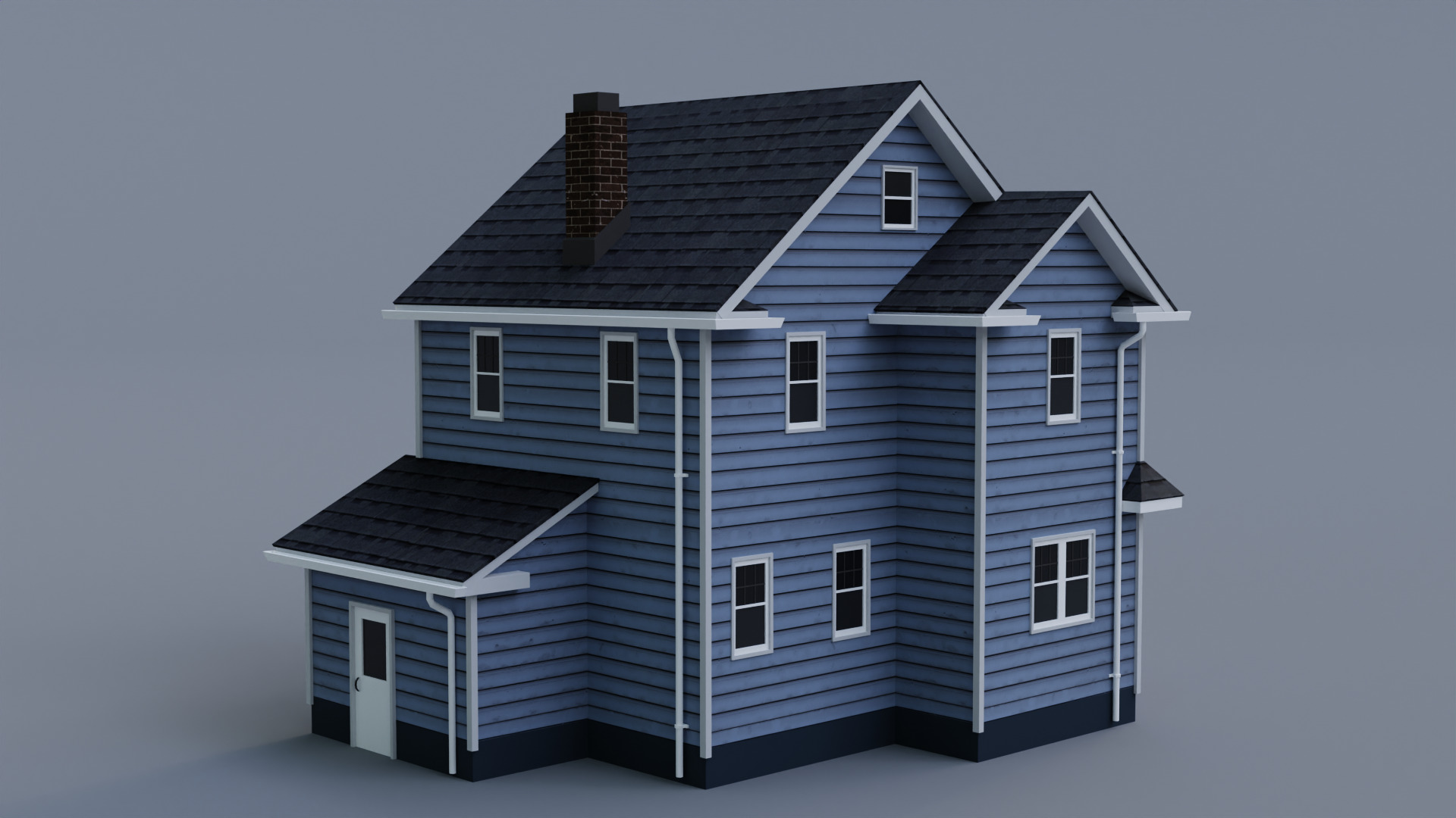 Low Poly House 27 Low-poly 3D model_6
