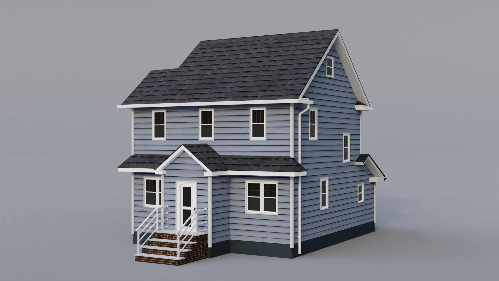 Low Poly House 27 Low-poly 3D model_1