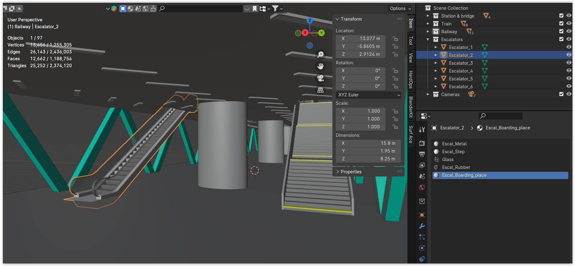 Elevated London metro station 3D model_15