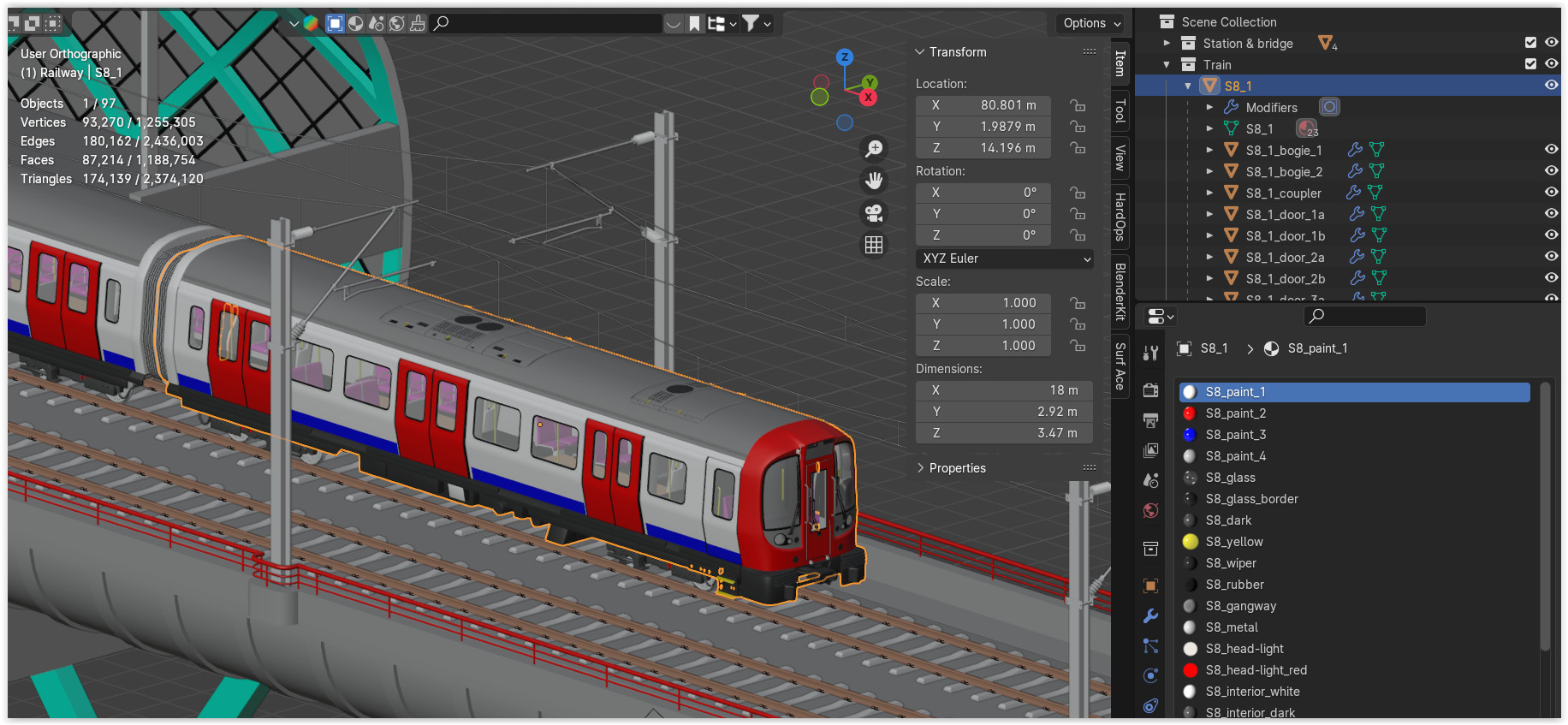Elevated London metro station 3D model_16