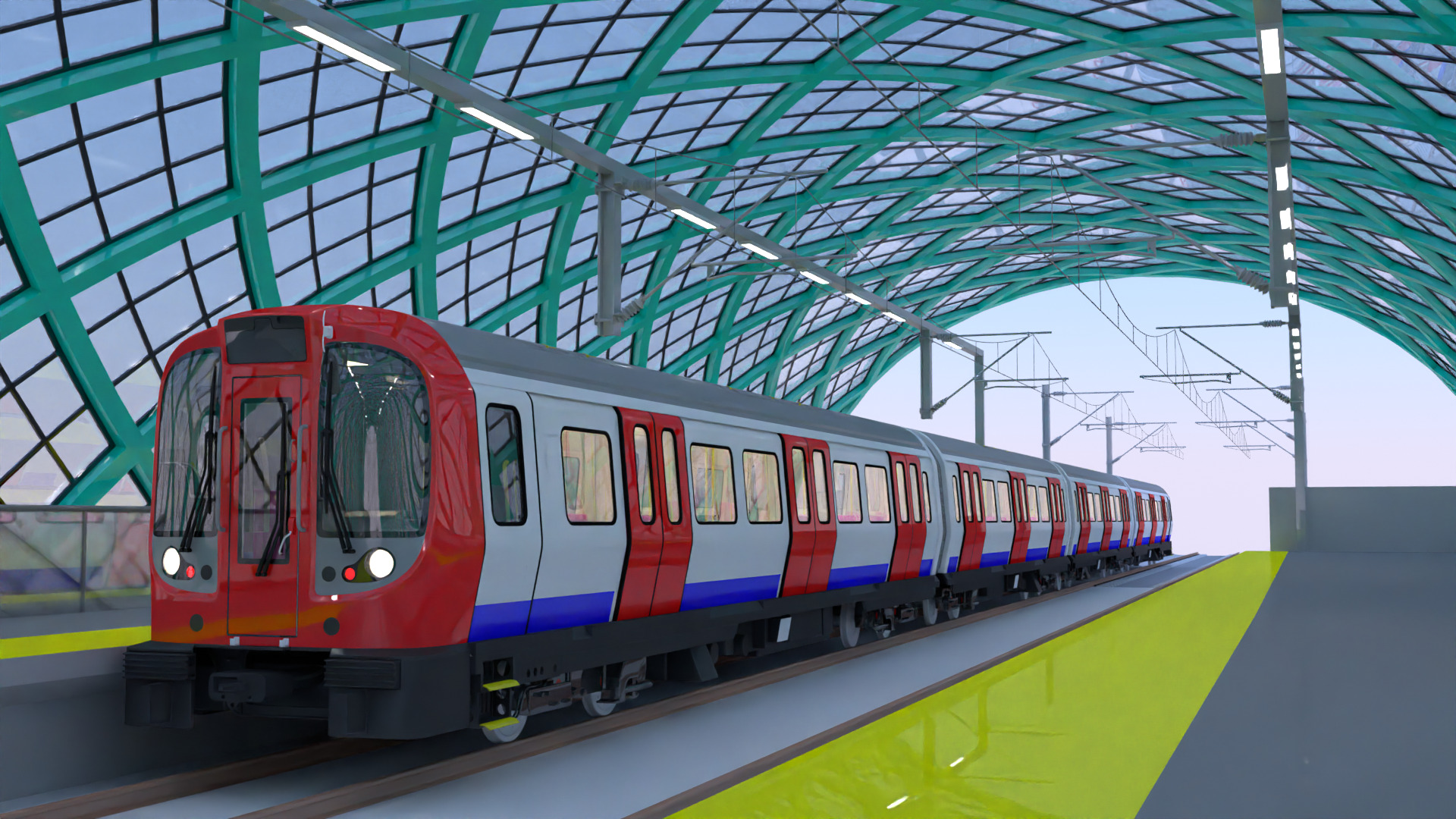 Elevated London metro station 3D model_5