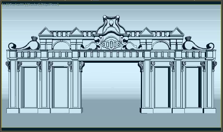 English Entry Gate 3D model_8