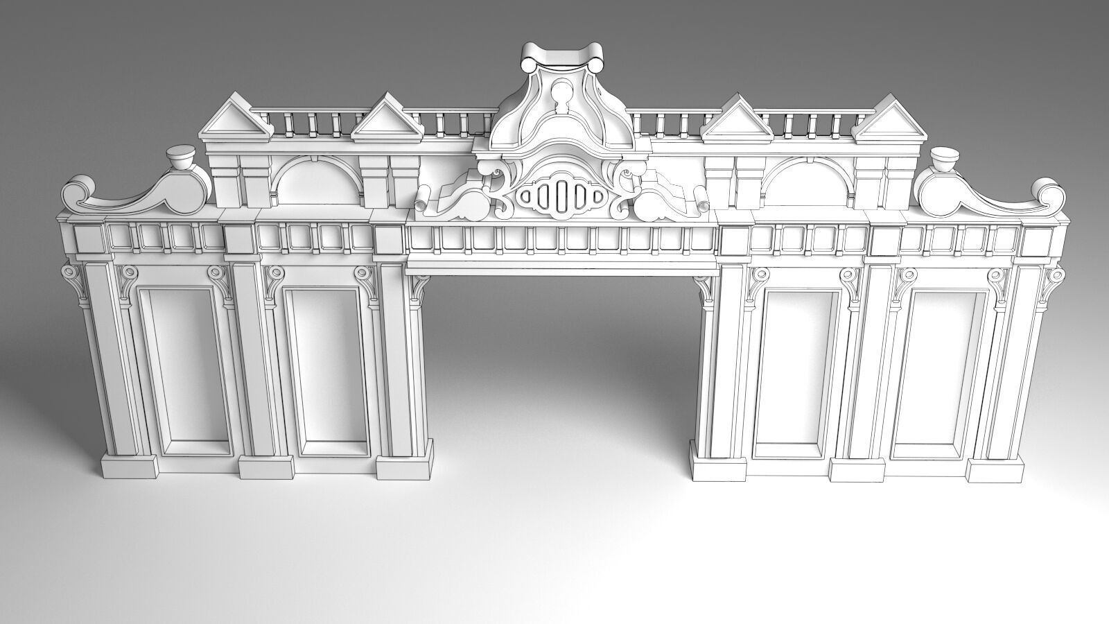English Entry Gate 3D model_3