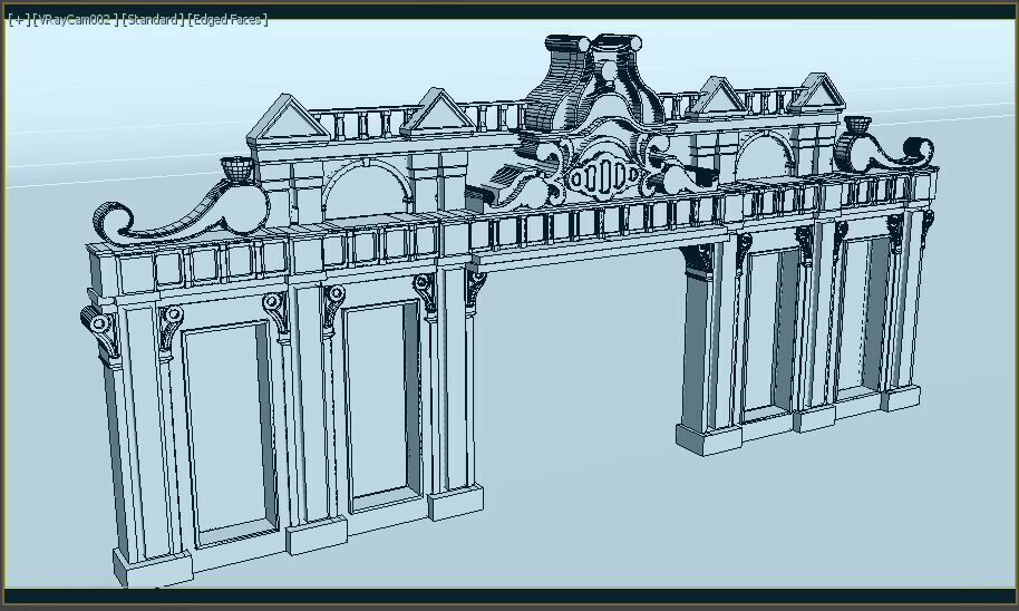 English Entry Gate 3D model_9