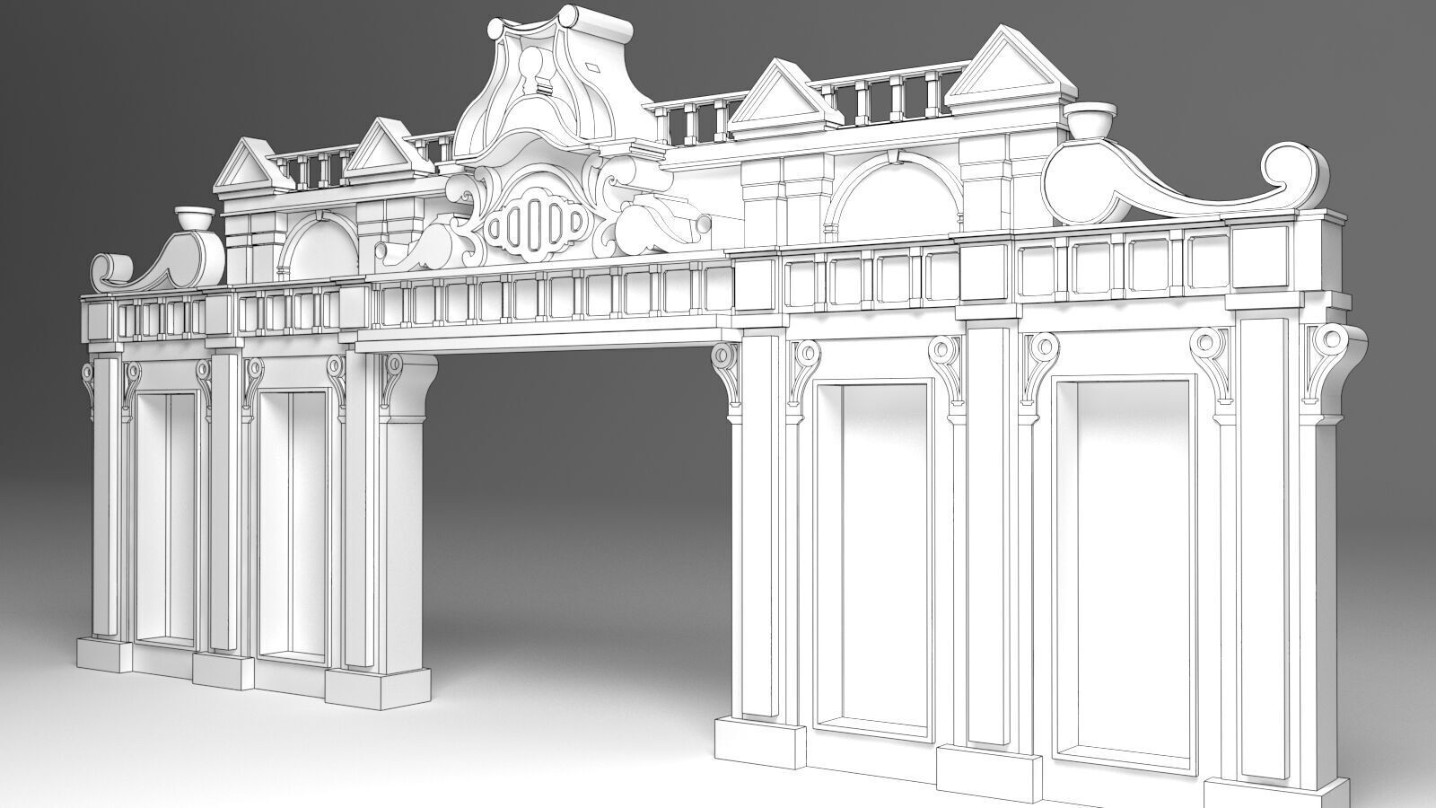 English Entry Gate 3D model_2