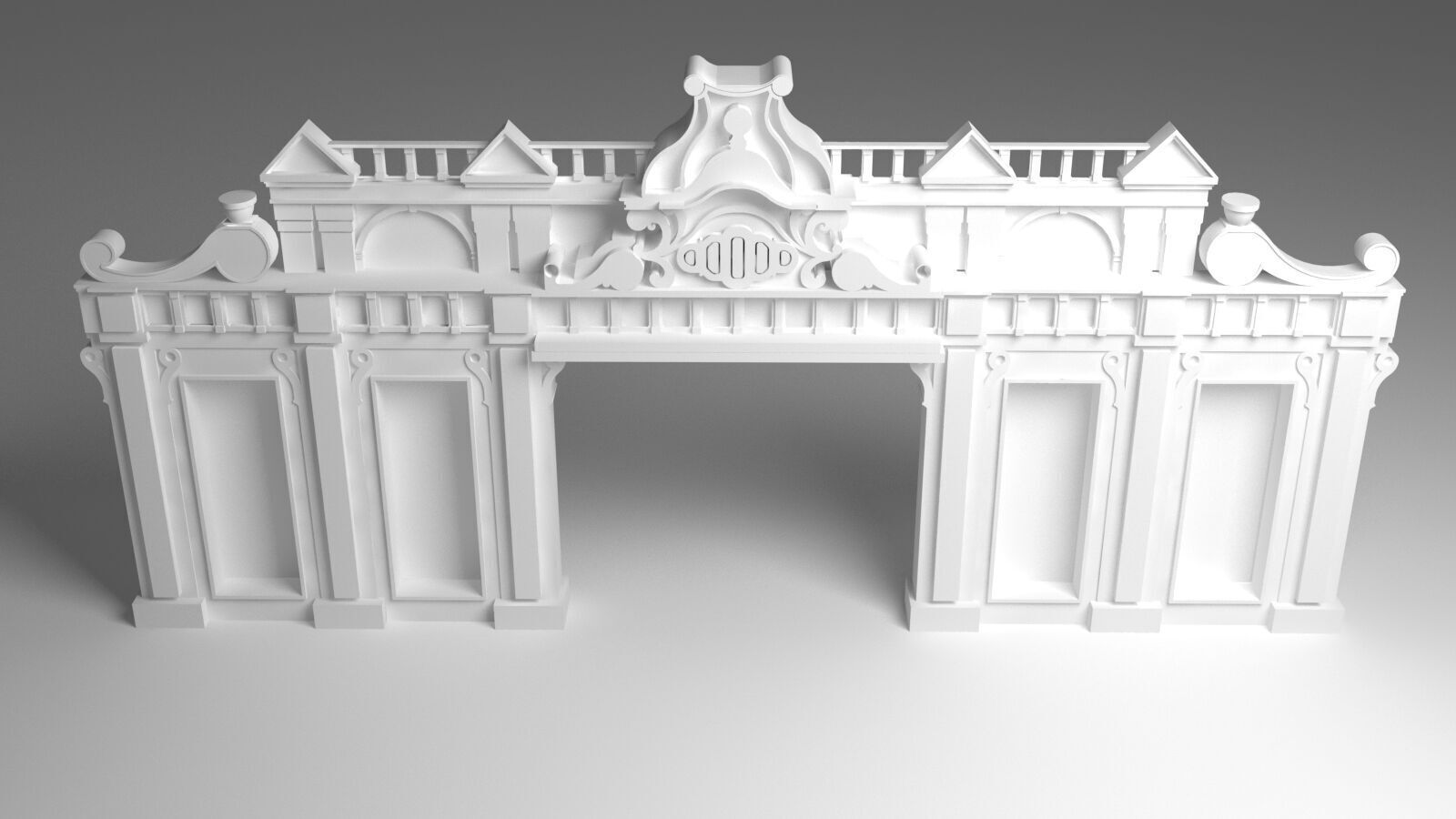 English Entry Gate 3D model_7