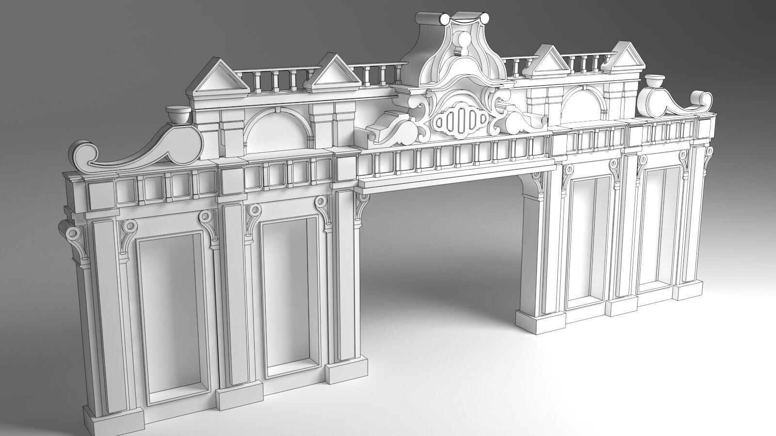 English Entry Gate 3D model_1