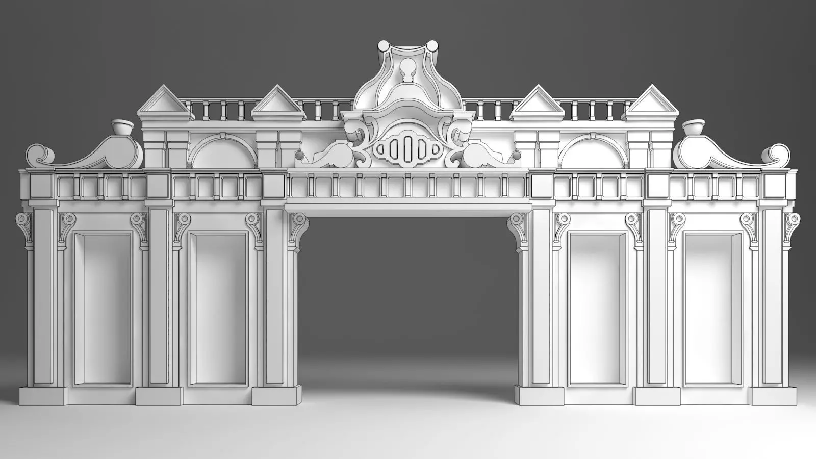 English Entry Gate 3D model_0