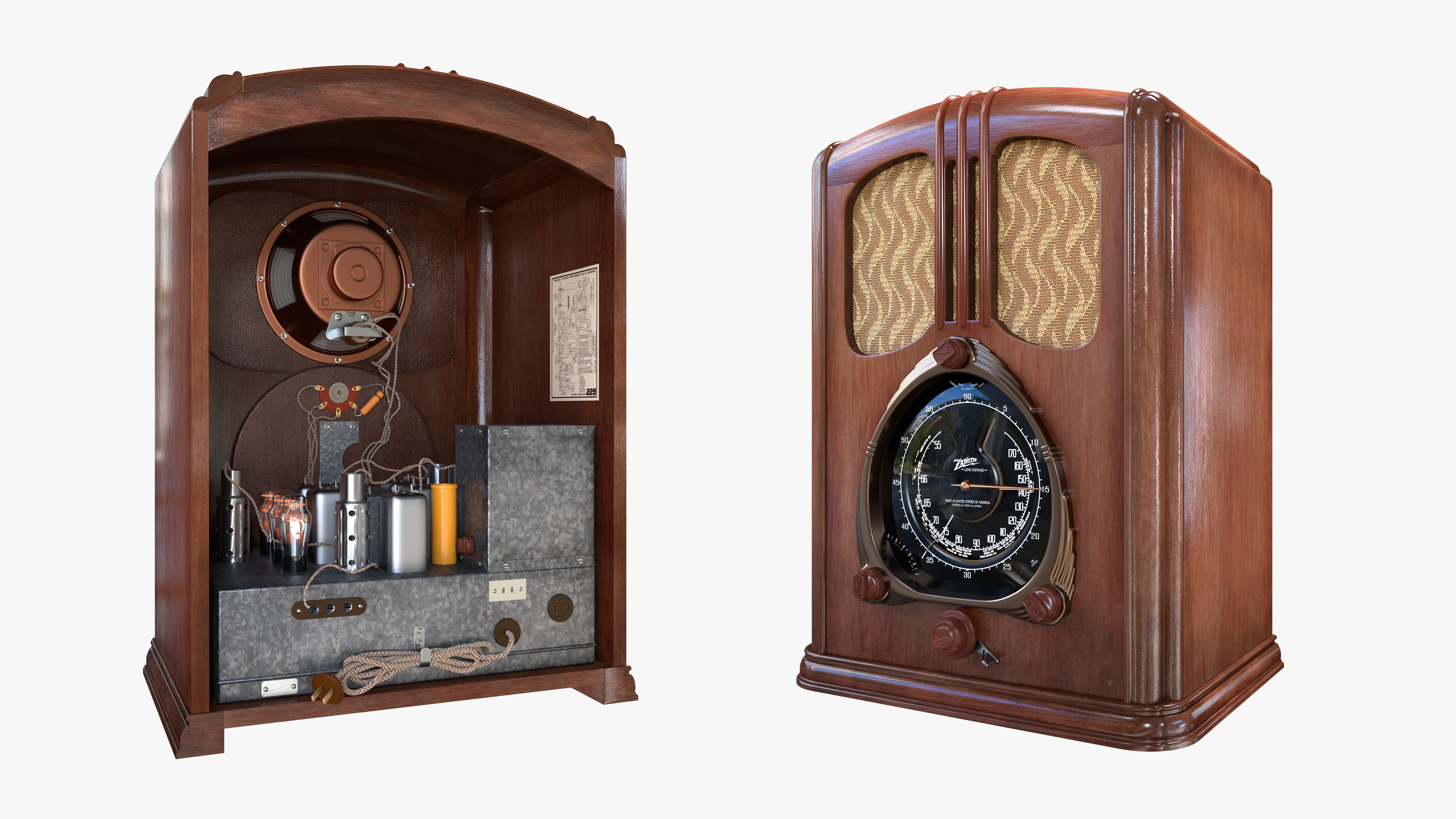 Zenith Walton Radio Model 7-J-232 3D model_1