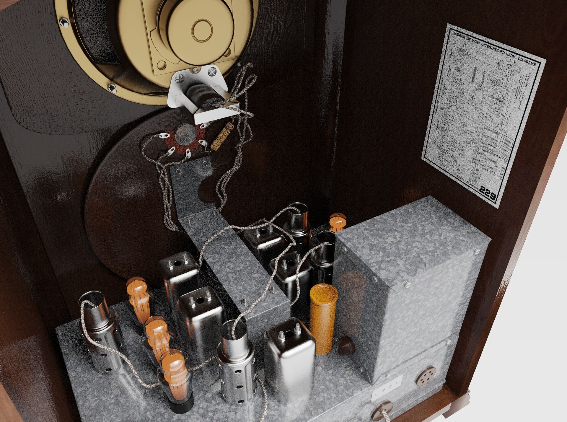 Zenith Walton Radio Model 7-J-232 3D model_8