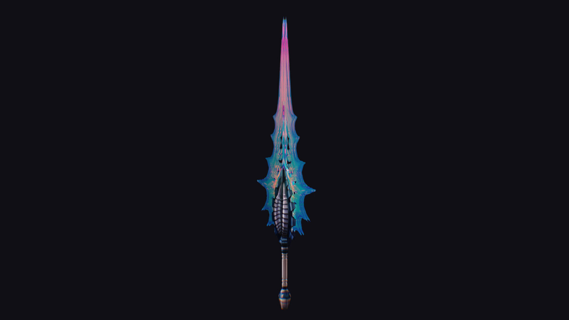 Sword Magical Cutting Fantasy Melee Dagger Iron Blade Saber Low-poly 3D model_2
