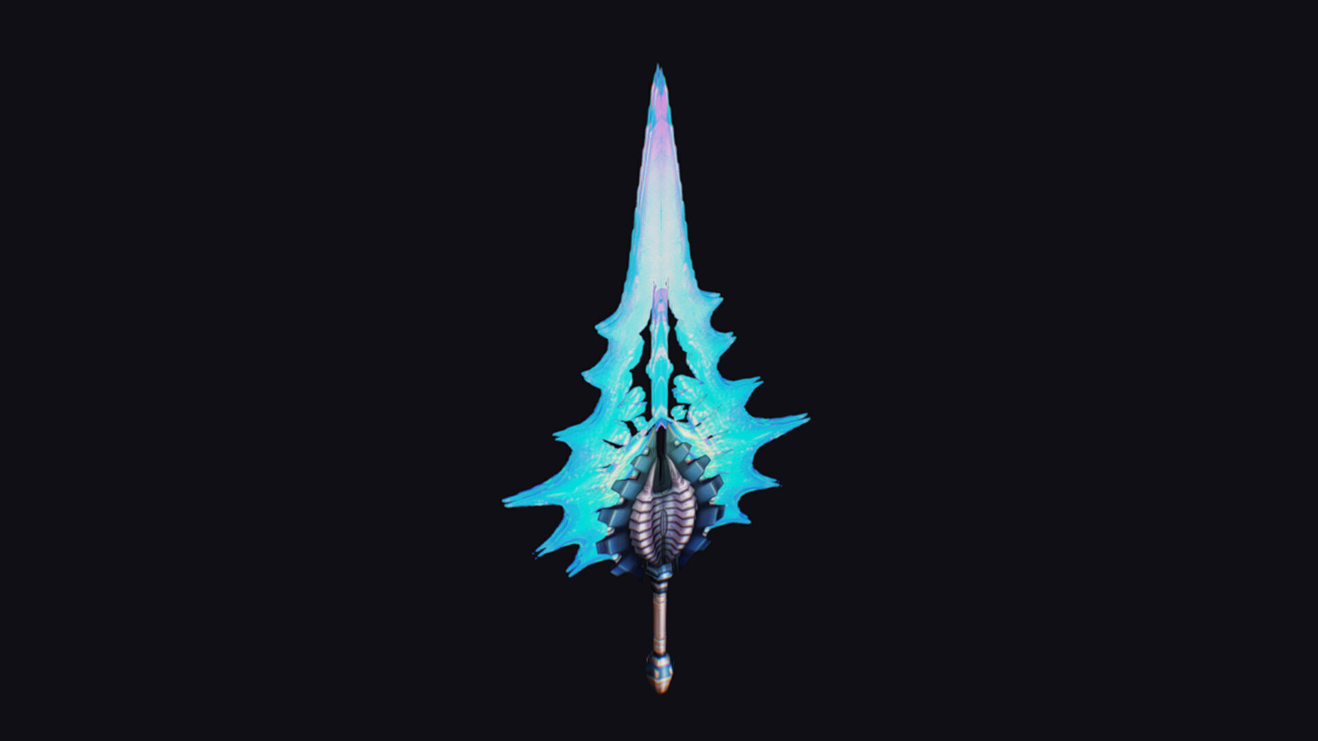 Sword Magical Cutting Fantasy Melee Dagger Iron Blade Saber Low-poly 3D model_4