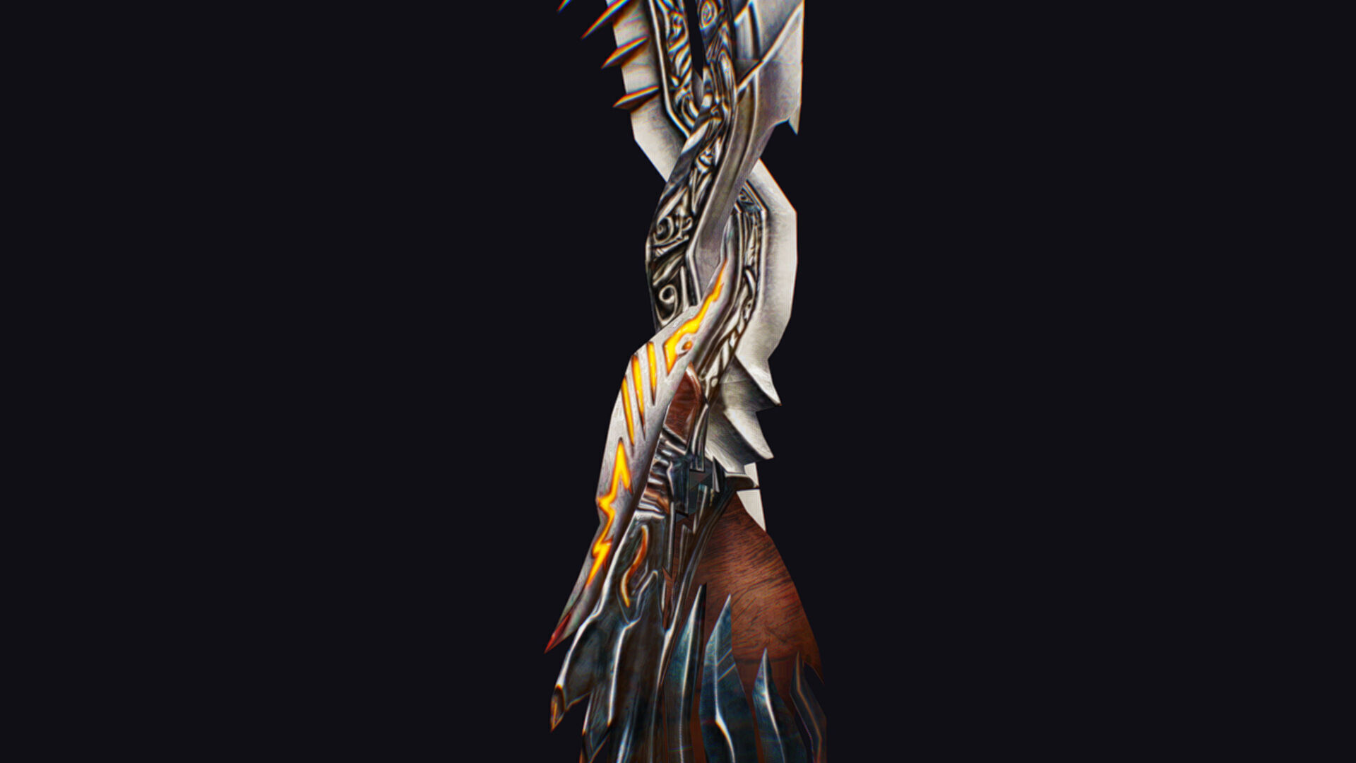 Sword Magical Cutting Fantasy Melee Dagger Iron Blade Saber Low-poly 3D model_9