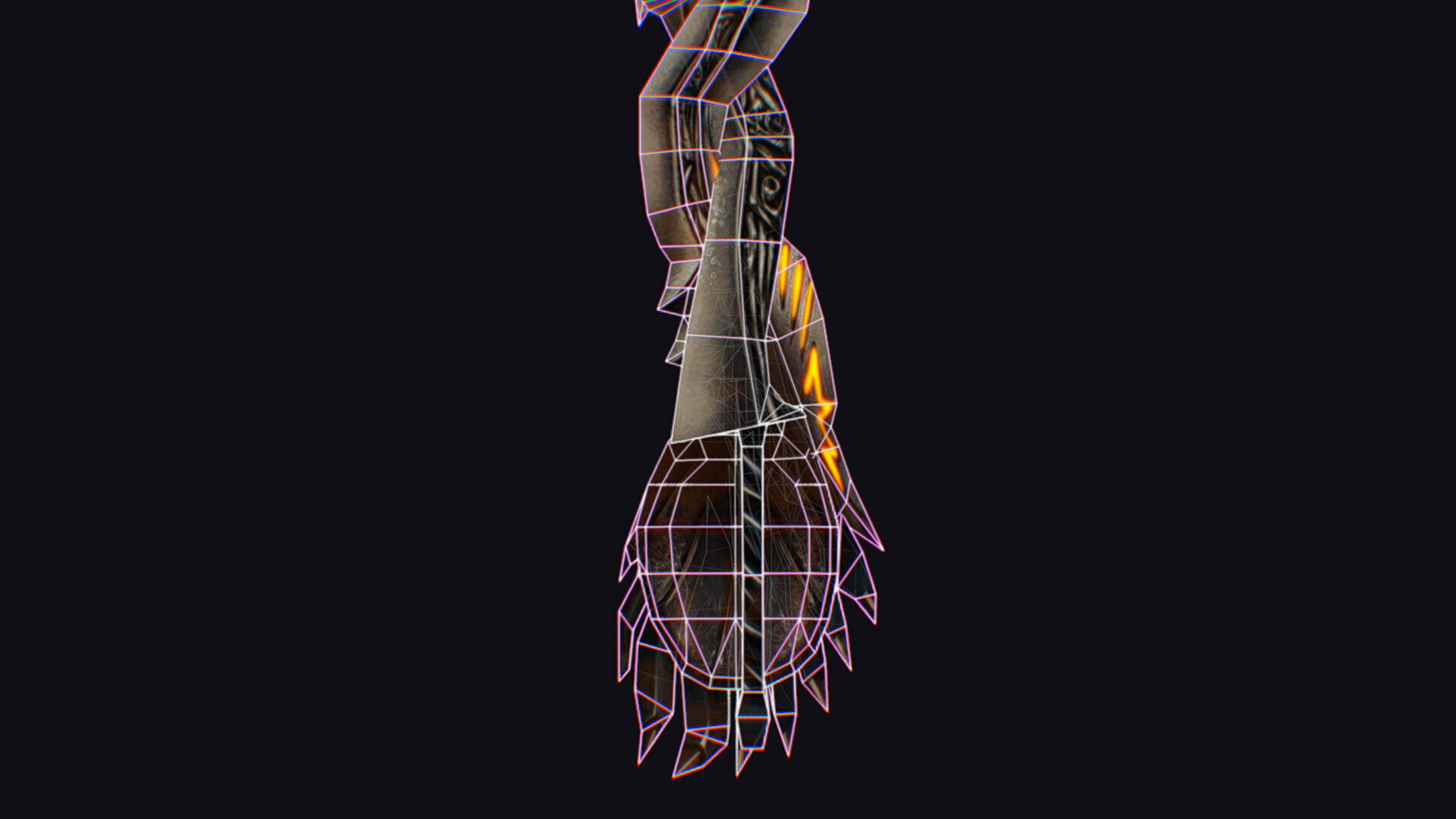 Sword Magical Cutting Fantasy Melee Dagger Iron Blade Saber Low-poly 3D model_17