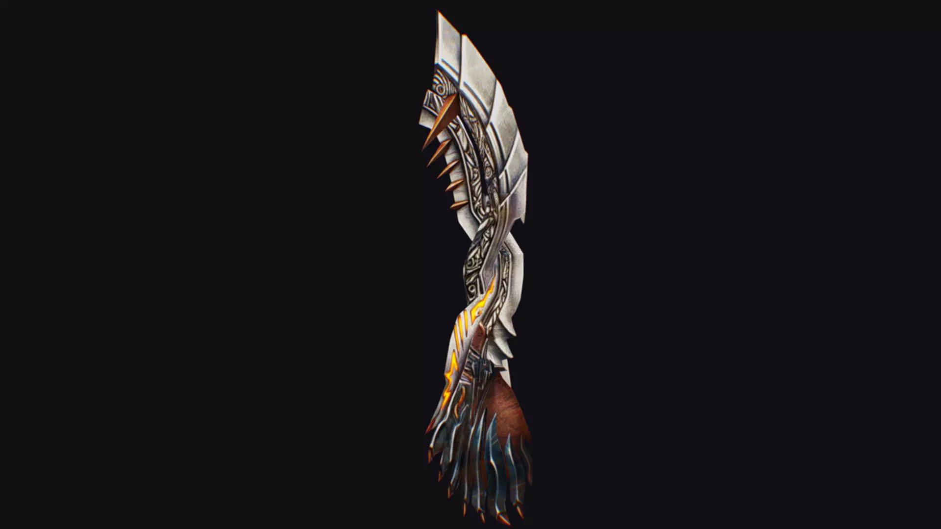 Sword Magical Cutting Fantasy Melee Dagger Iron Blade Saber Low-poly 3D model_0