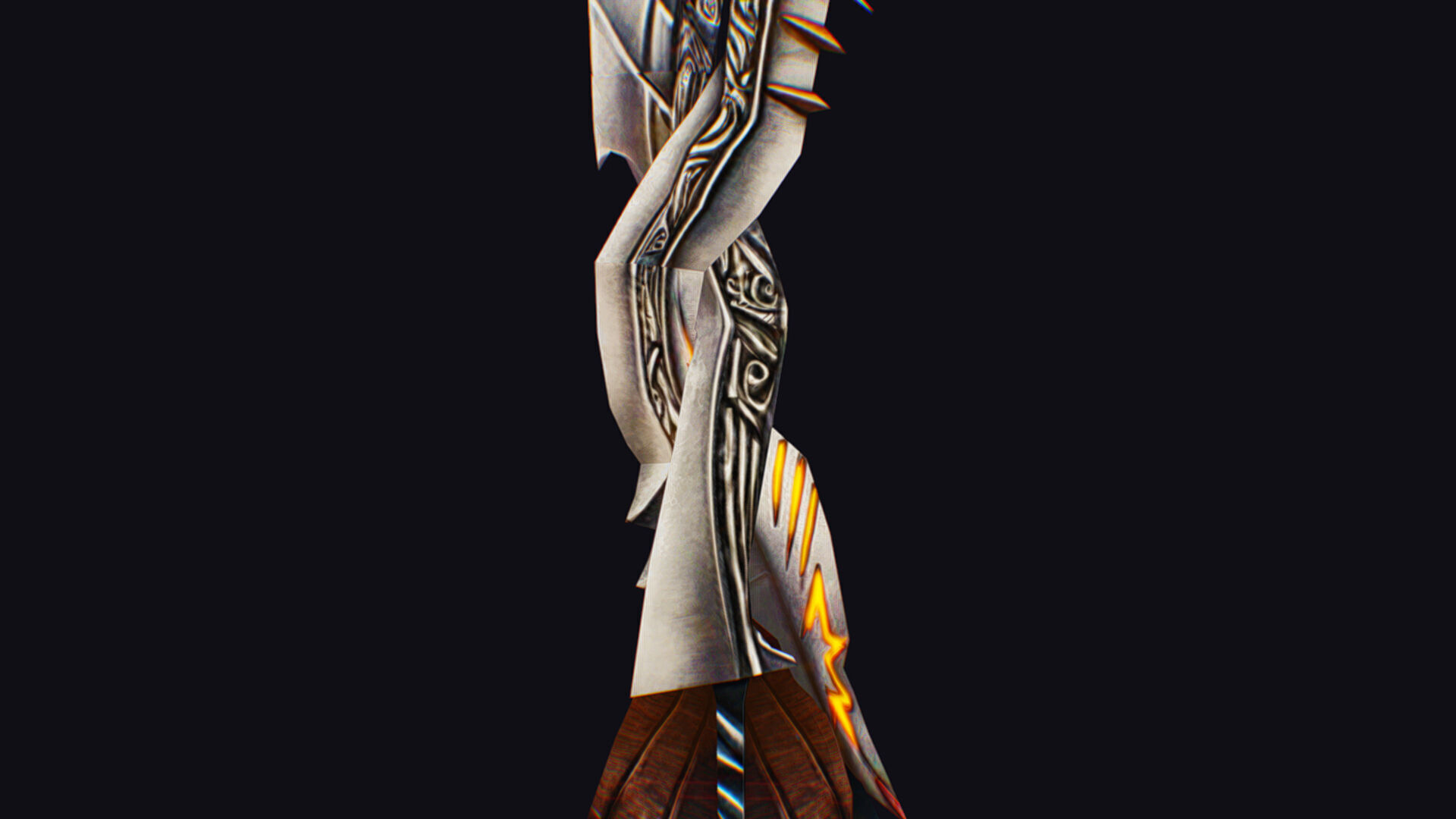 Sword Magical Cutting Fantasy Melee Dagger Iron Blade Saber Low-poly 3D model_12