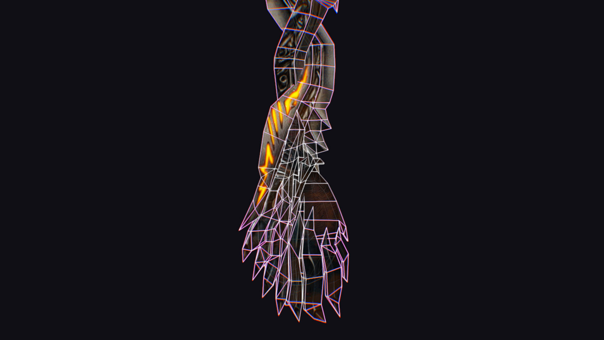 Sword Magical Cutting Fantasy Melee Dagger Iron Blade Saber Low-poly 3D model_18