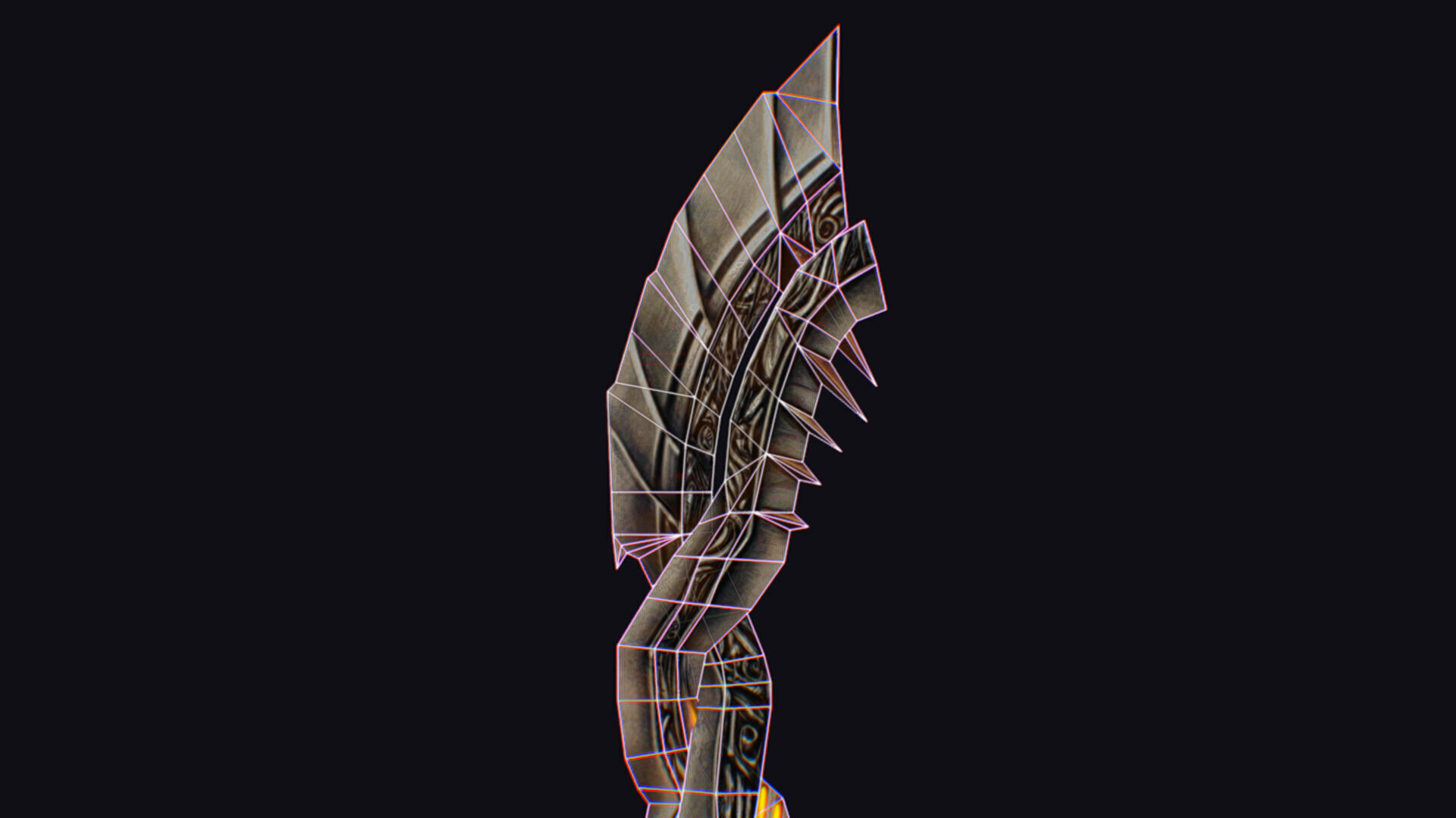 Sword Magical Cutting Fantasy Melee Dagger Iron Blade Saber Low-poly 3D model_16