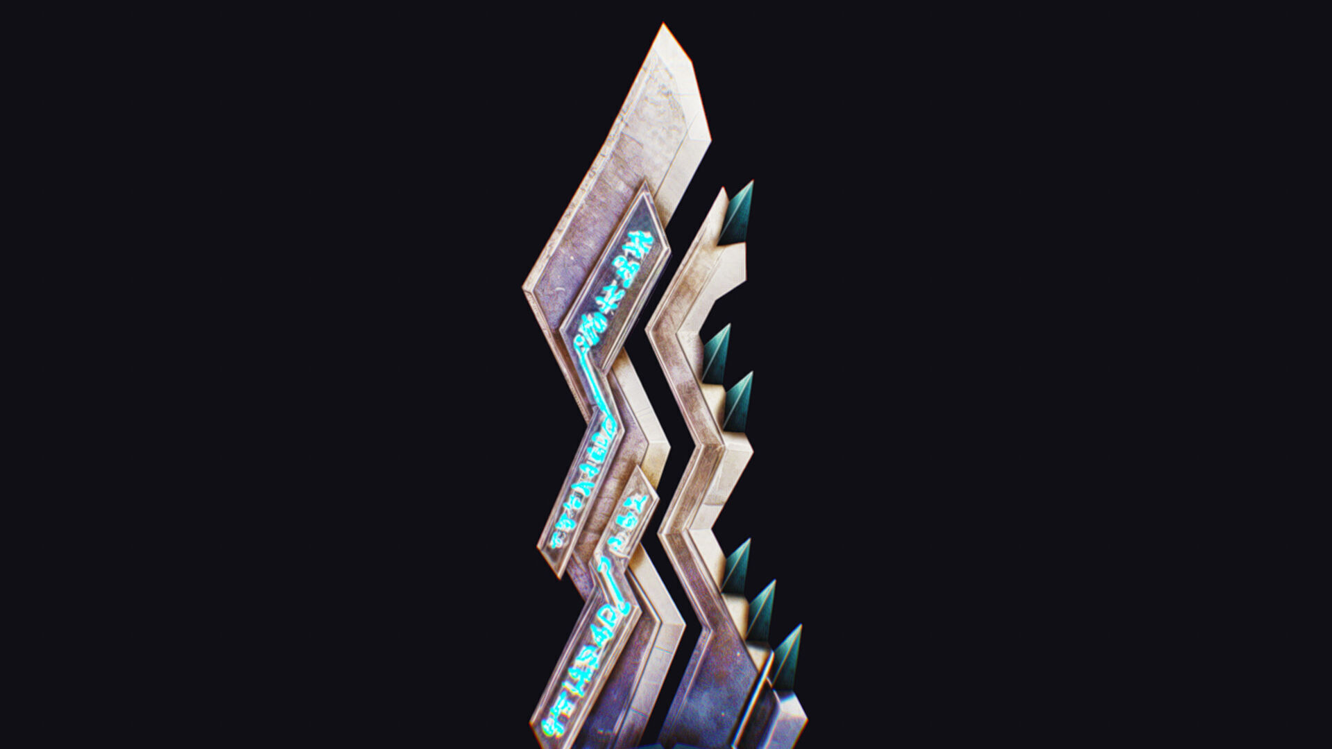 Sword Demonic Cutting Fantasy Melee Dagger Blade Saber Axe Demon Low-poly 3D model_7