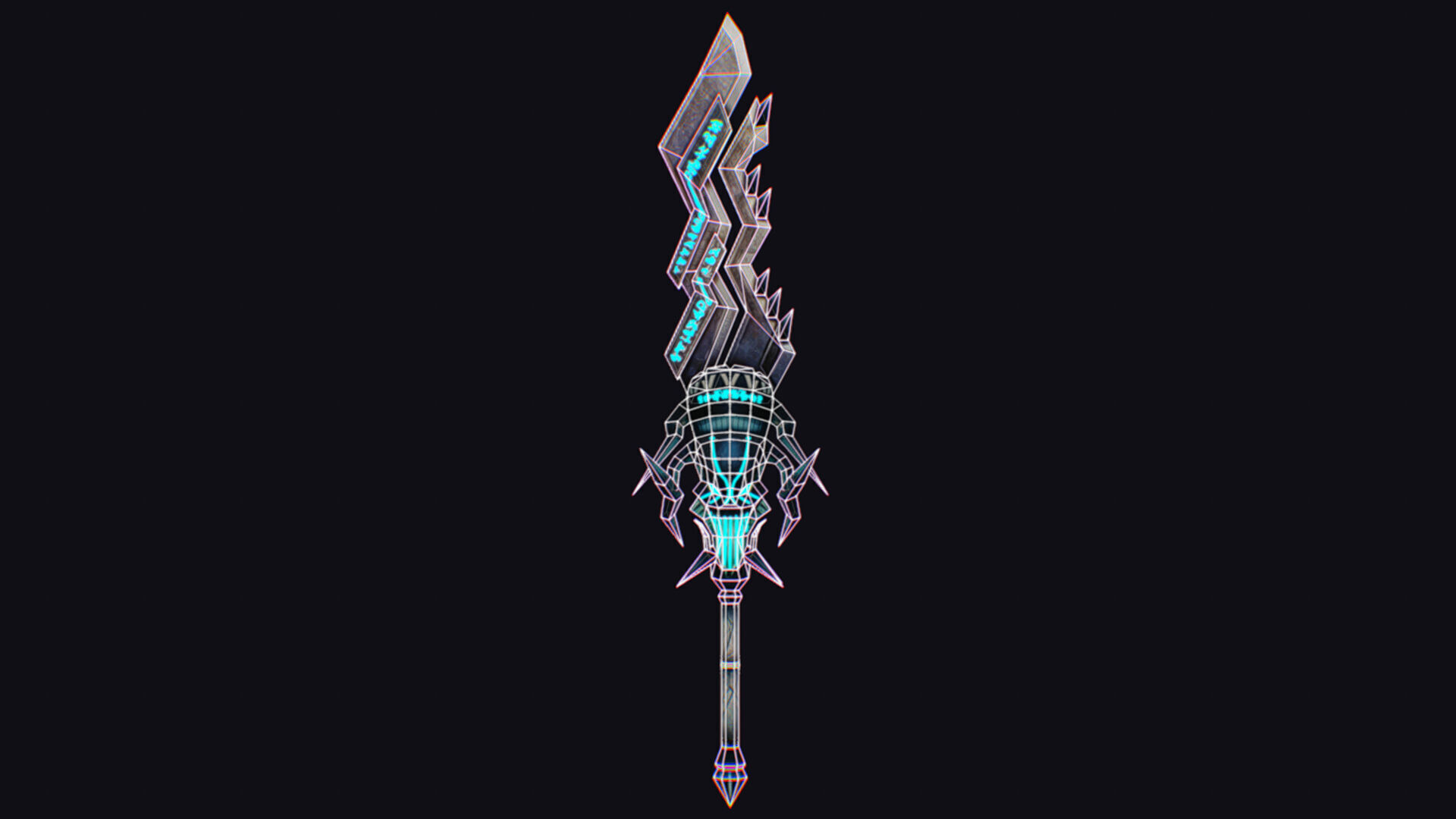Sword Demonic Cutting Fantasy Melee Dagger Blade Saber Axe Demon Low-poly 3D model_15