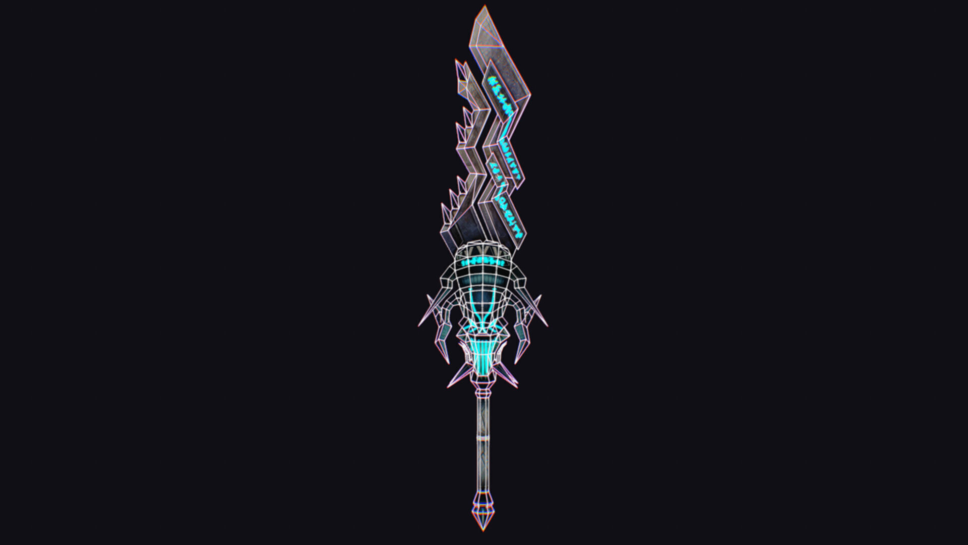Sword Demonic Cutting Fantasy Melee Dagger Blade Saber Axe Demon Low-poly 3D model_13