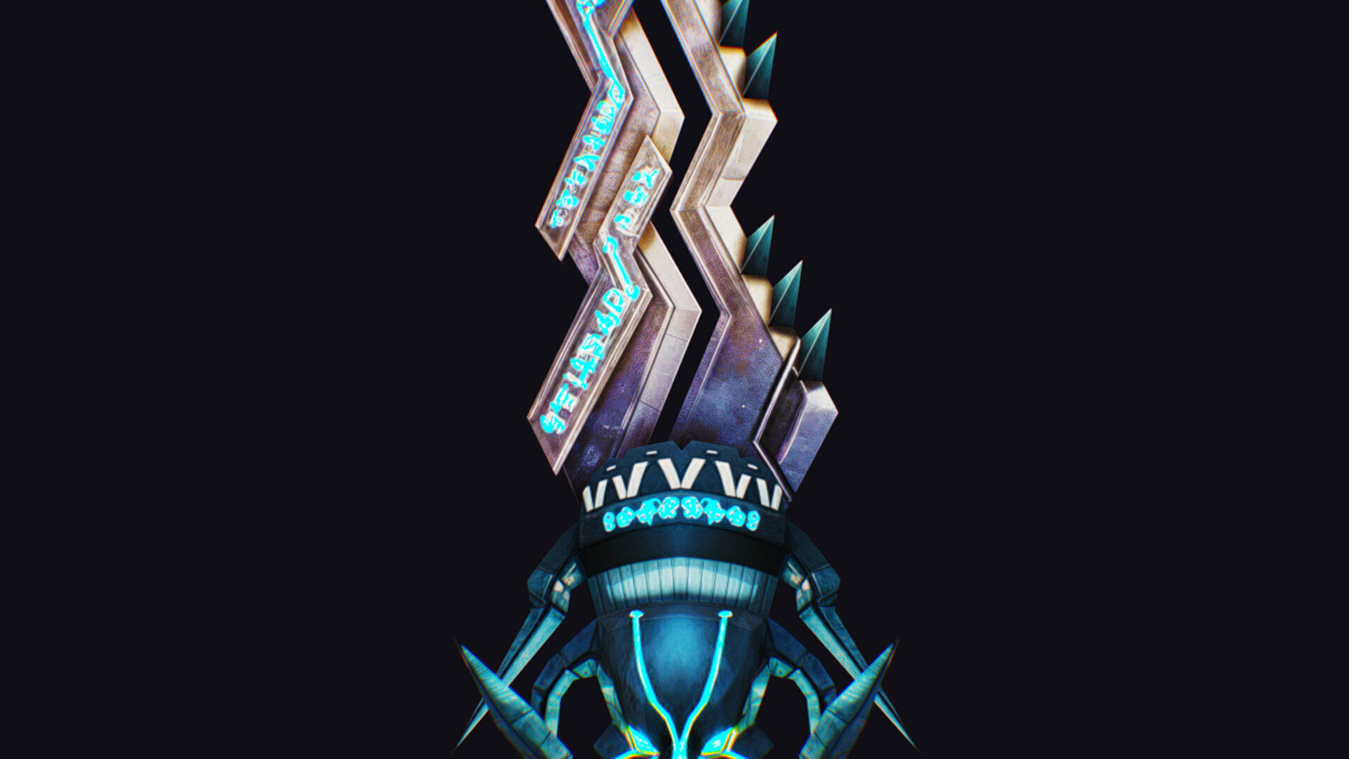 Sword Demonic Cutting Fantasy Melee Dagger Blade Saber Axe Demon Low-poly 3D model_8