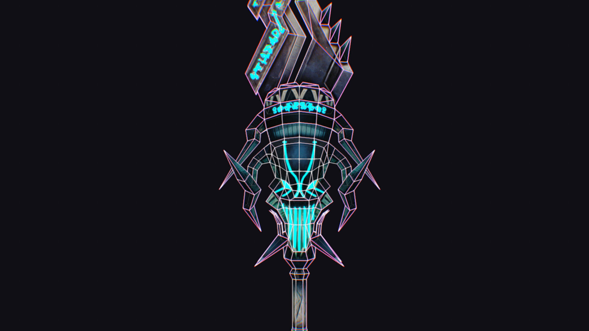 Sword Demonic Cutting Fantasy Melee Dagger Blade Saber Axe Demon Low-poly 3D model_16