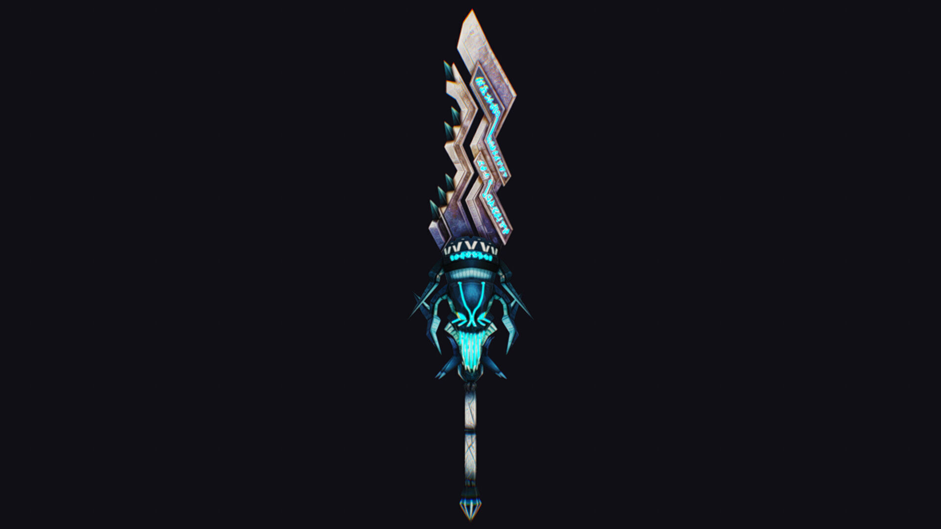 Sword Demonic Cutting Fantasy Melee Dagger Blade Saber Axe Demon Low-poly 3D model_1