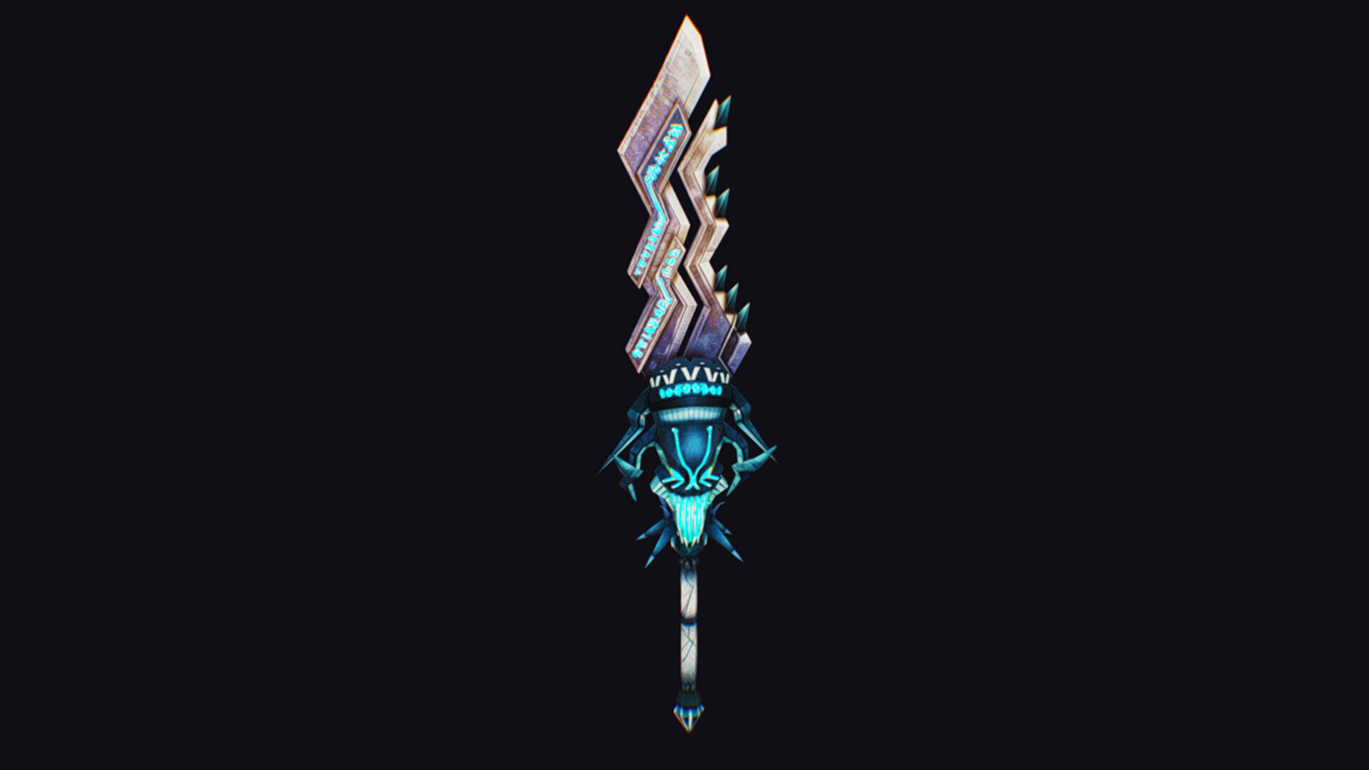 Sword Demonic Cutting Fantasy Melee Dagger Blade Saber Axe Demon Low-poly 3D model_5