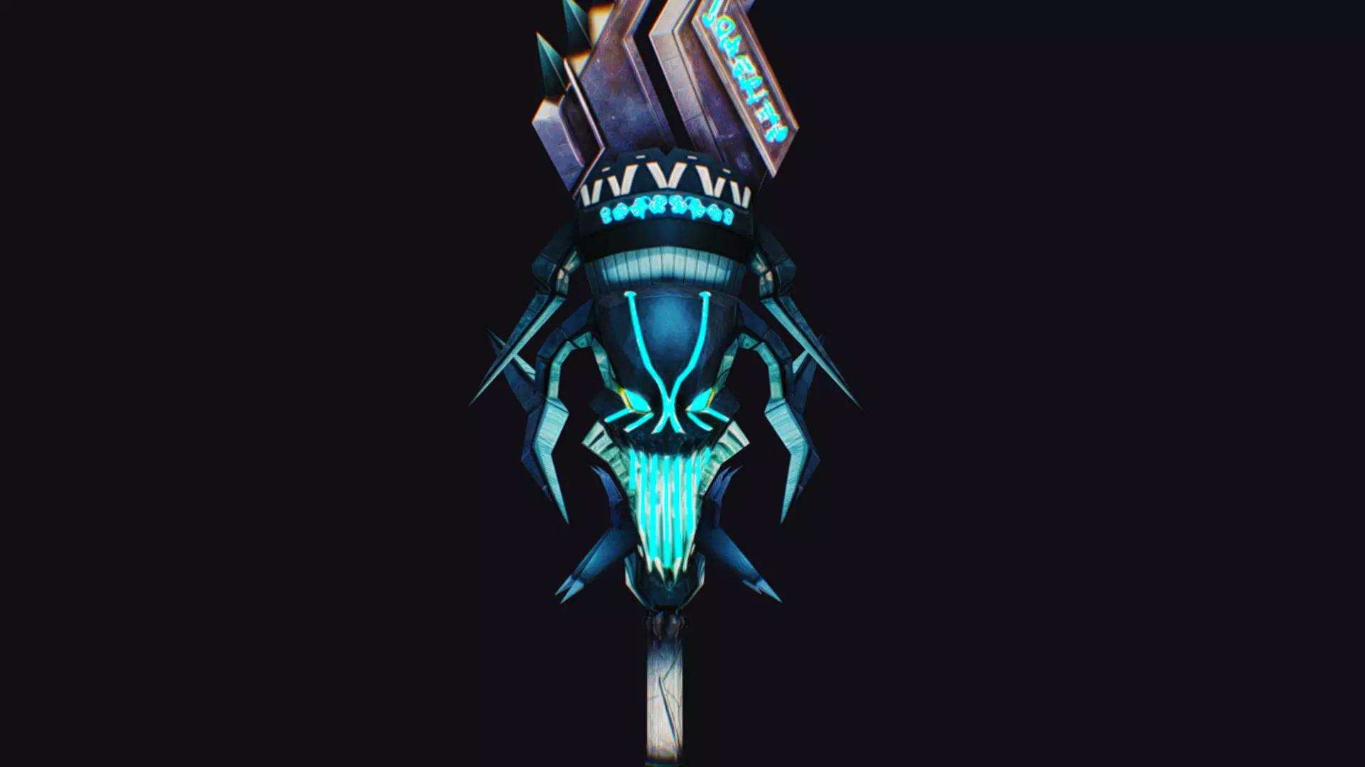 Sword Demonic Cutting Fantasy Melee Dagger Blade Saber Axe Demon Low-poly 3D model_0