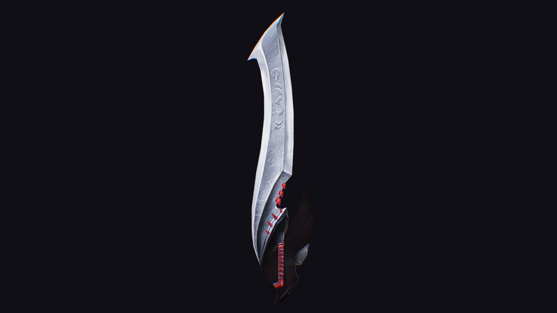 Sword Magical Cutting Fantasy Melee Dagger Iron Blade Saber Low-poly 3D model_5