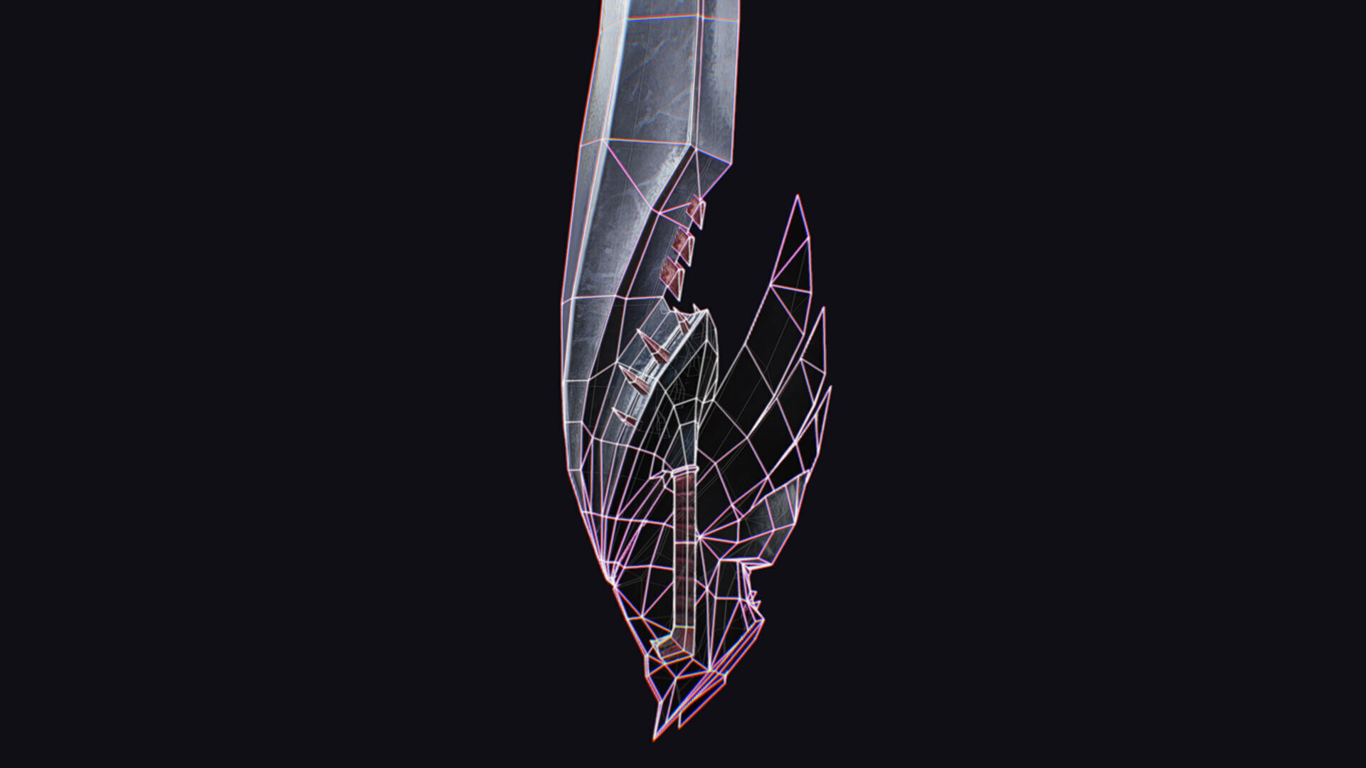 Sword Magical Cutting Fantasy Melee Dagger Iron Blade Saber Low-poly 3D model_15