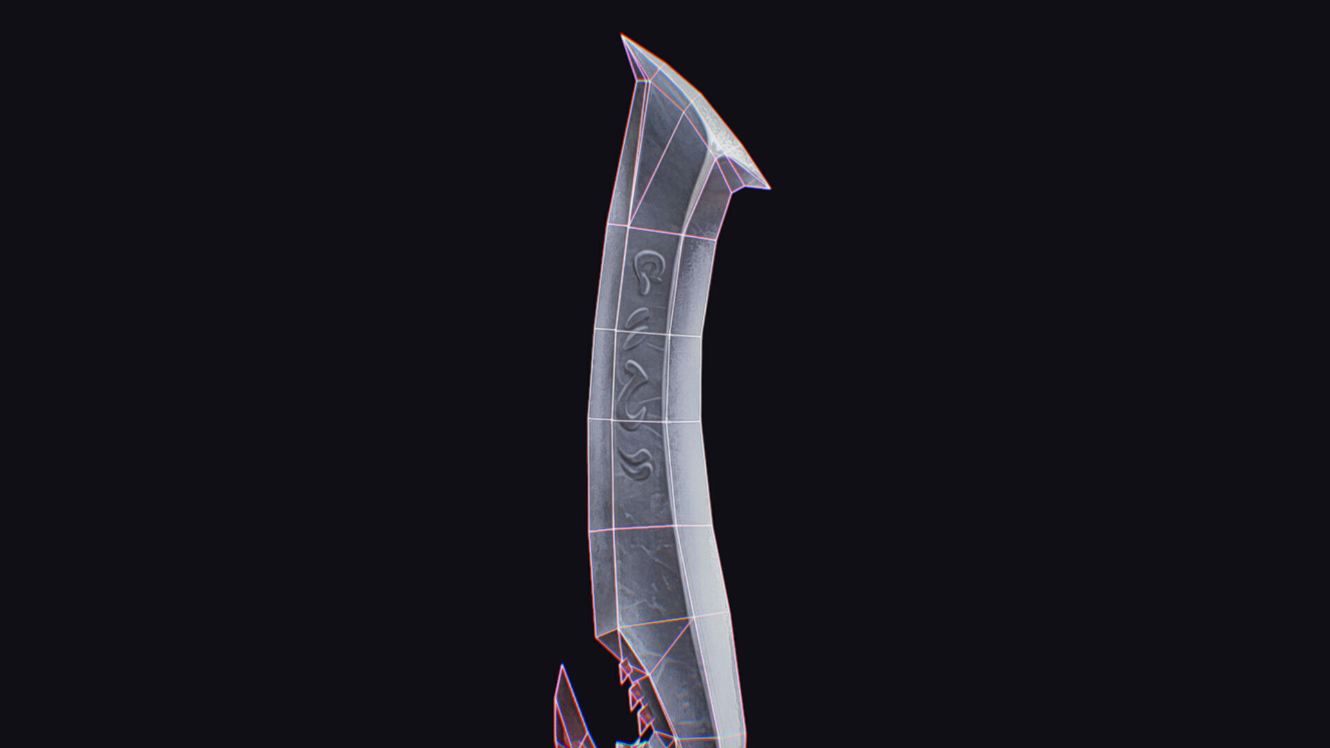 Sword Magical Cutting Fantasy Melee Dagger Iron Blade Saber Low-poly 3D model_17