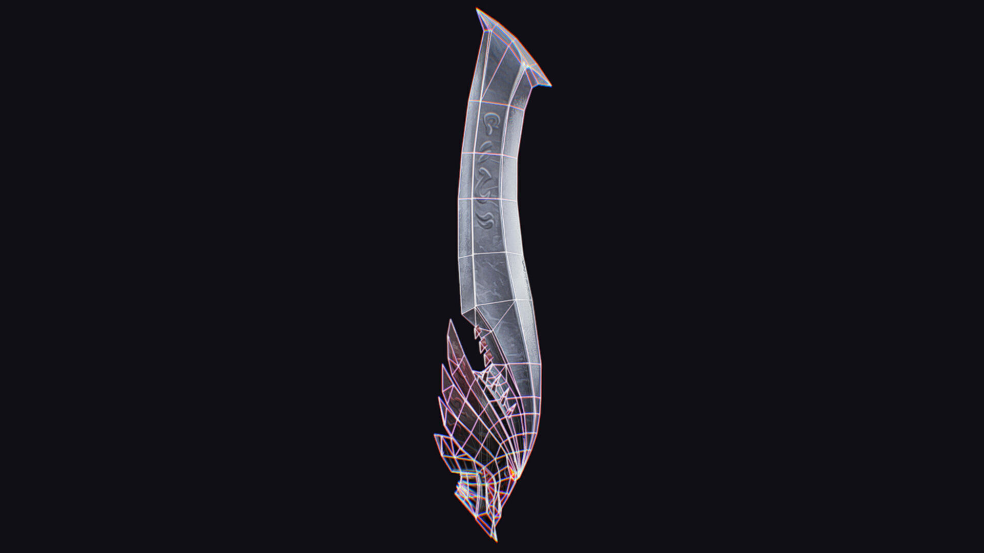 Sword Magical Cutting Fantasy Melee Dagger Iron Blade Saber Low-poly 3D model_13