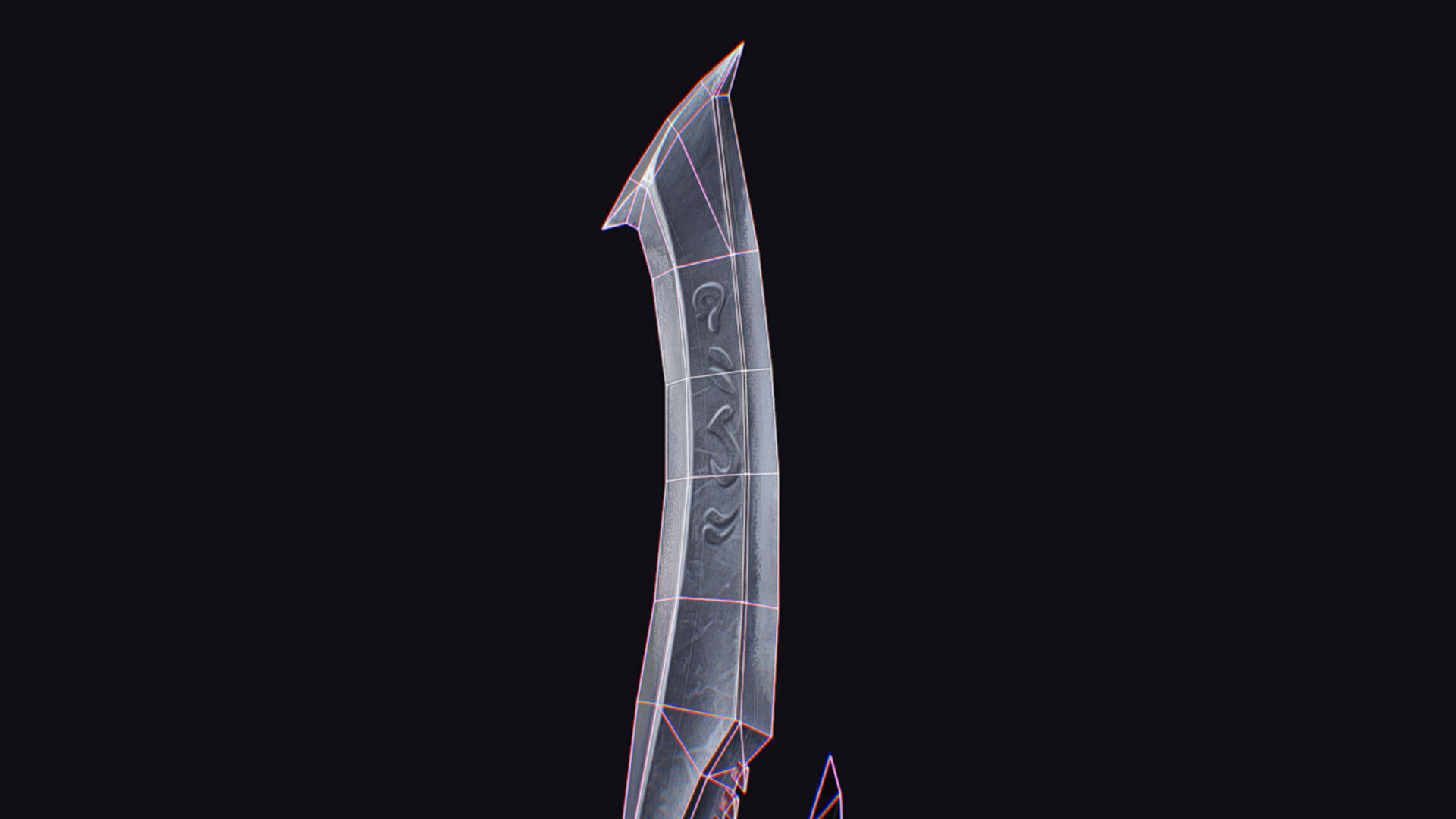 Sword Magical Cutting Fantasy Melee Dagger Iron Blade Saber Low-poly 3D model_16