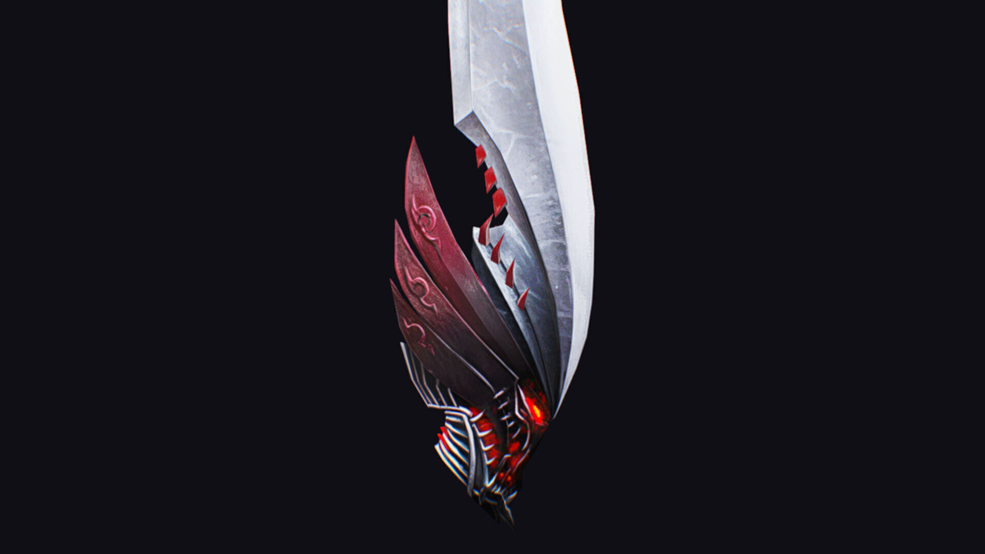 Sword Magical Cutting Fantasy Melee Dagger Iron Blade Saber Low-poly 3D model_8