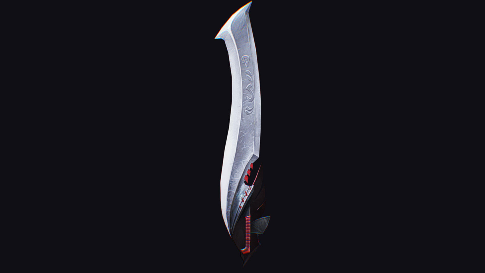 Sword Magical Cutting Fantasy Melee Dagger Iron Blade Saber Low-poly 3D model_4