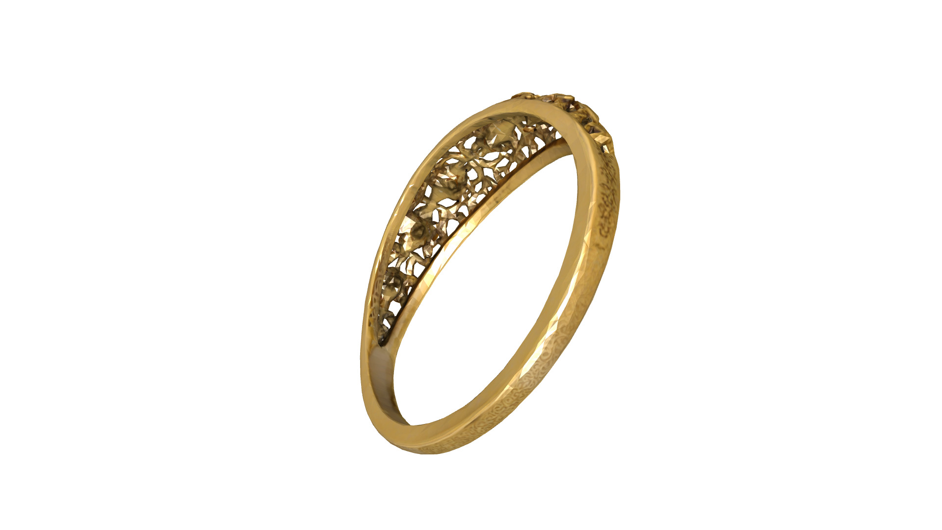 Floral ring 3D print model_2