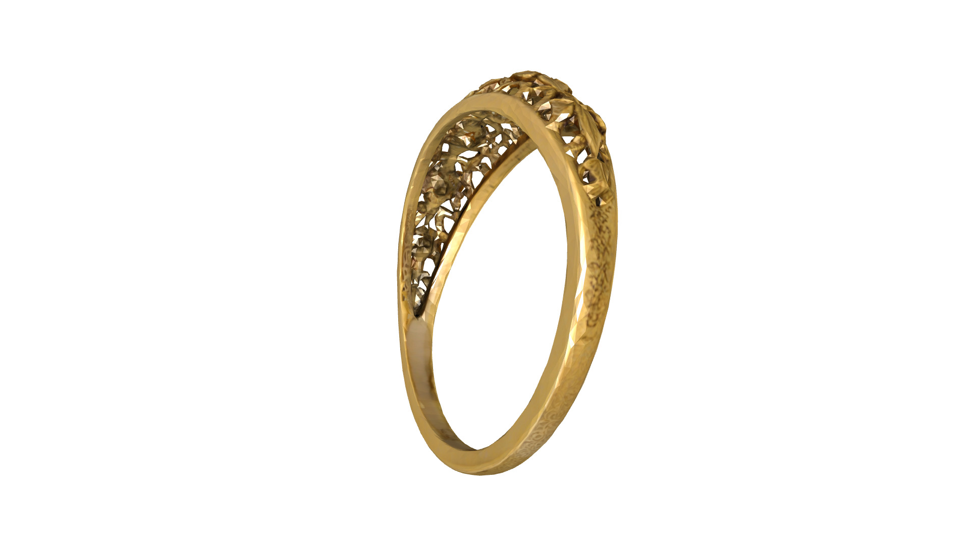 Floral ring 3D print model_4