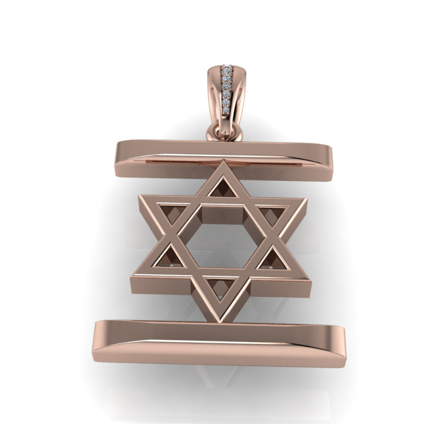 Israel Flag Pendant 3D print model_6