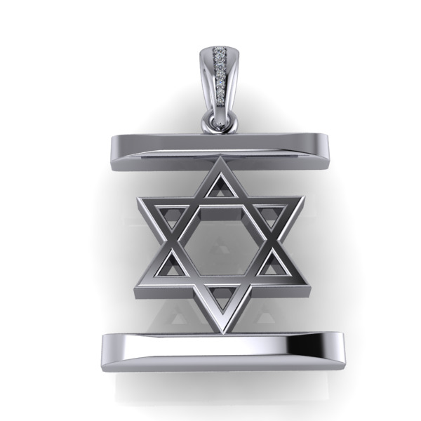 Israel Flag Pendant 3D print model_9