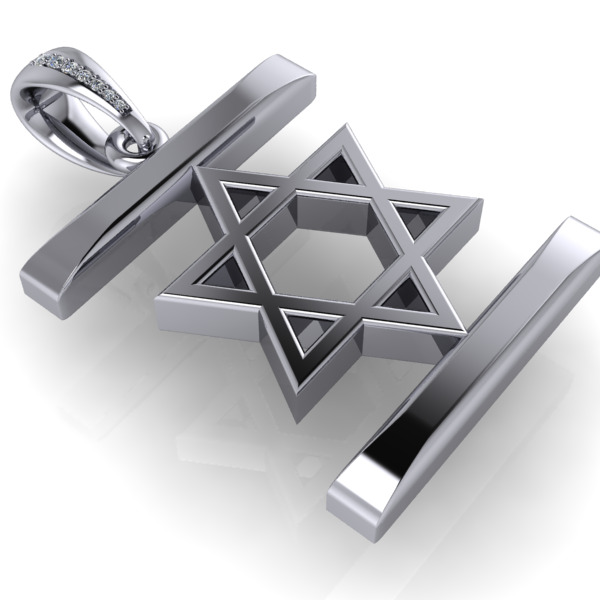 Israel Flag Pendant 3D print model_3