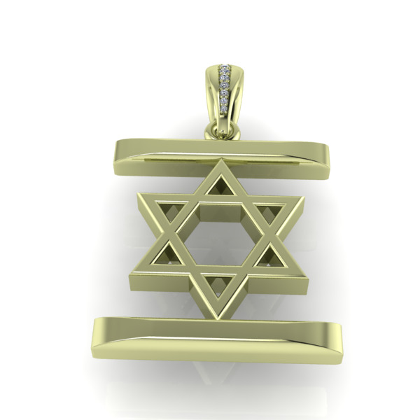Israel Flag Pendant 3D print model_7