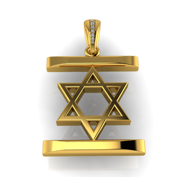 Israel Flag Pendant 3D print model_1