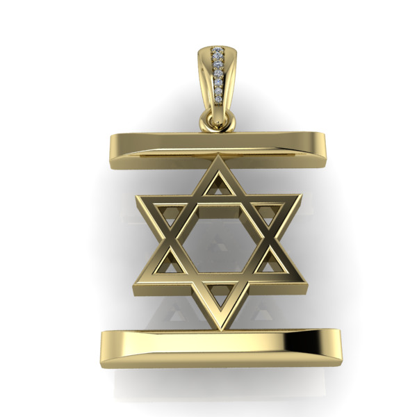 Israel Flag Pendant 3D print model_11