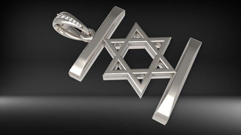 Israel Flag Pendant 3D print model_19