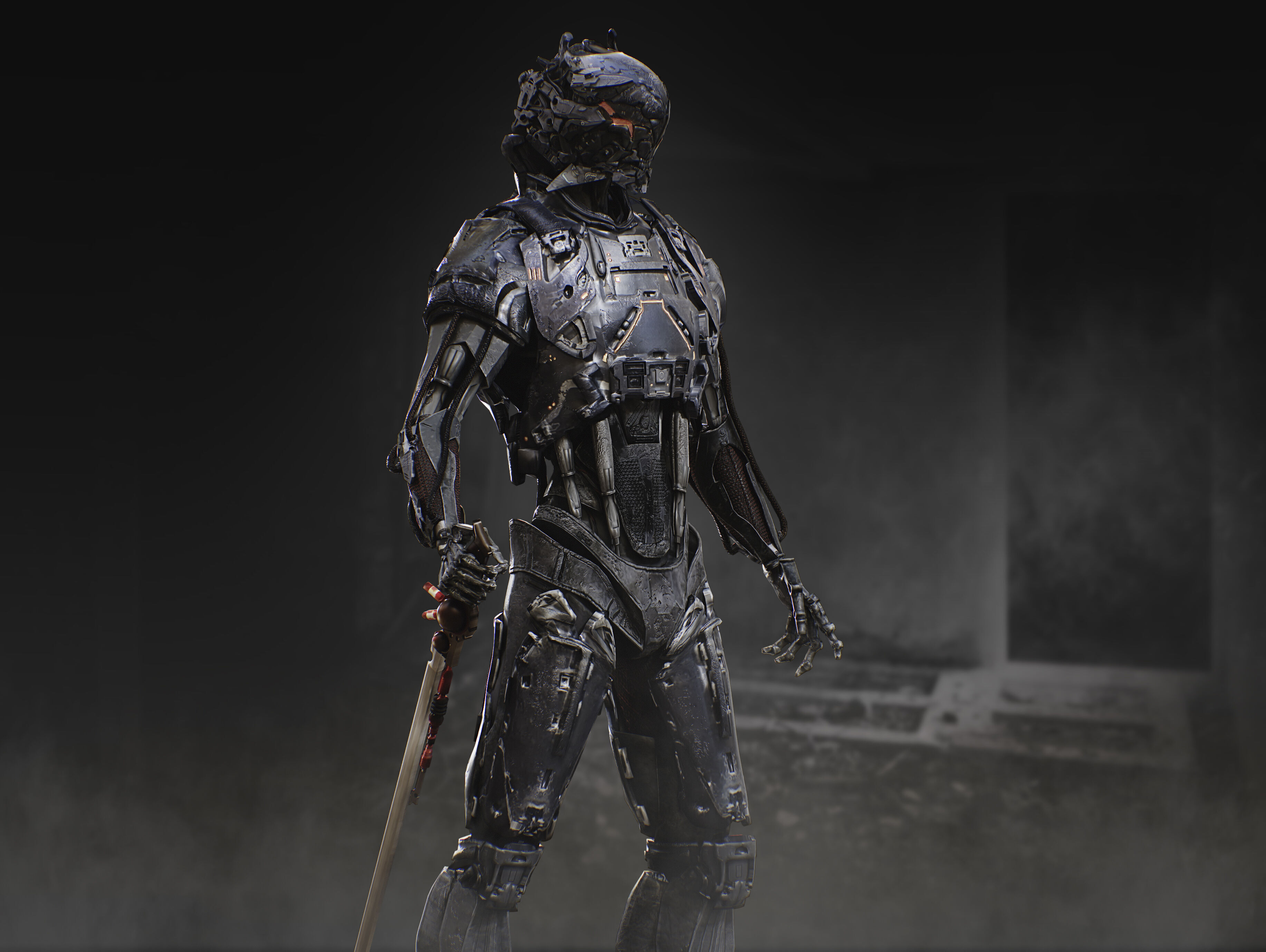 Sci Fi Destroyer Hunter Low-poly 3D model_5