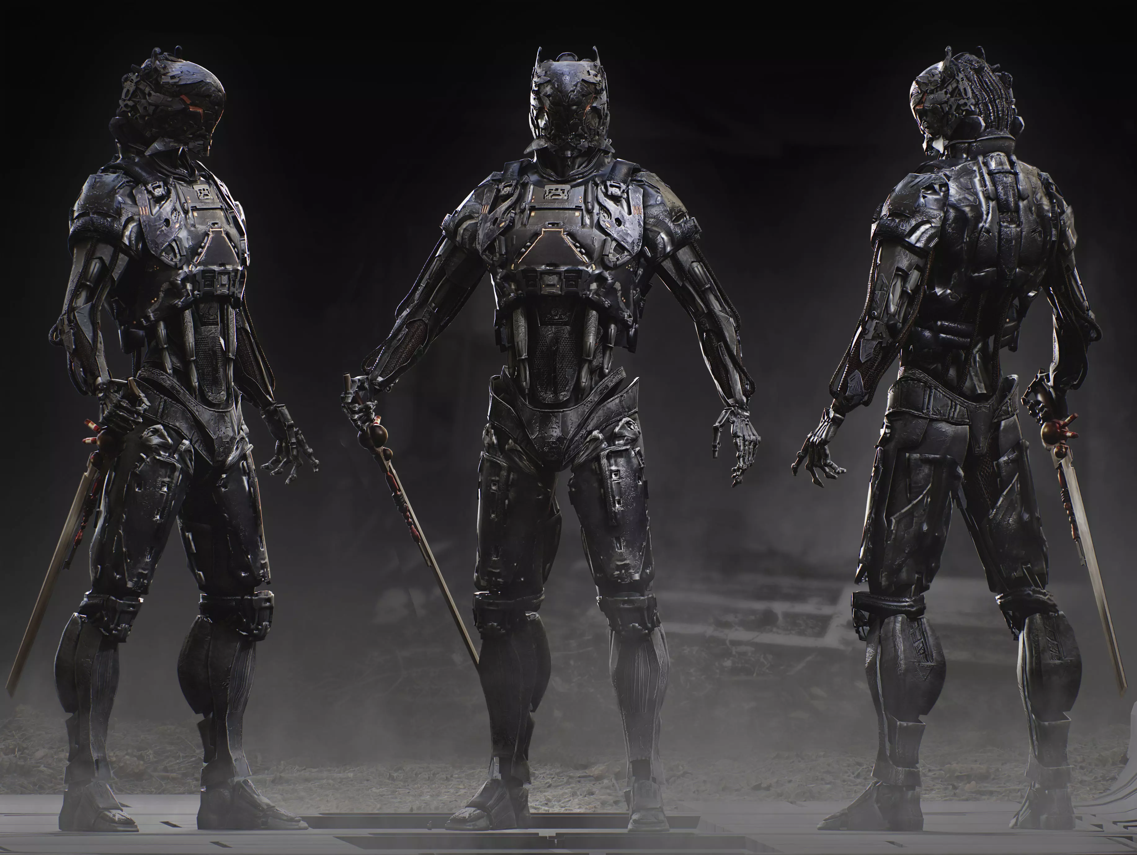 Sci Fi Destroyer Hunter Low-poly 3D model_0