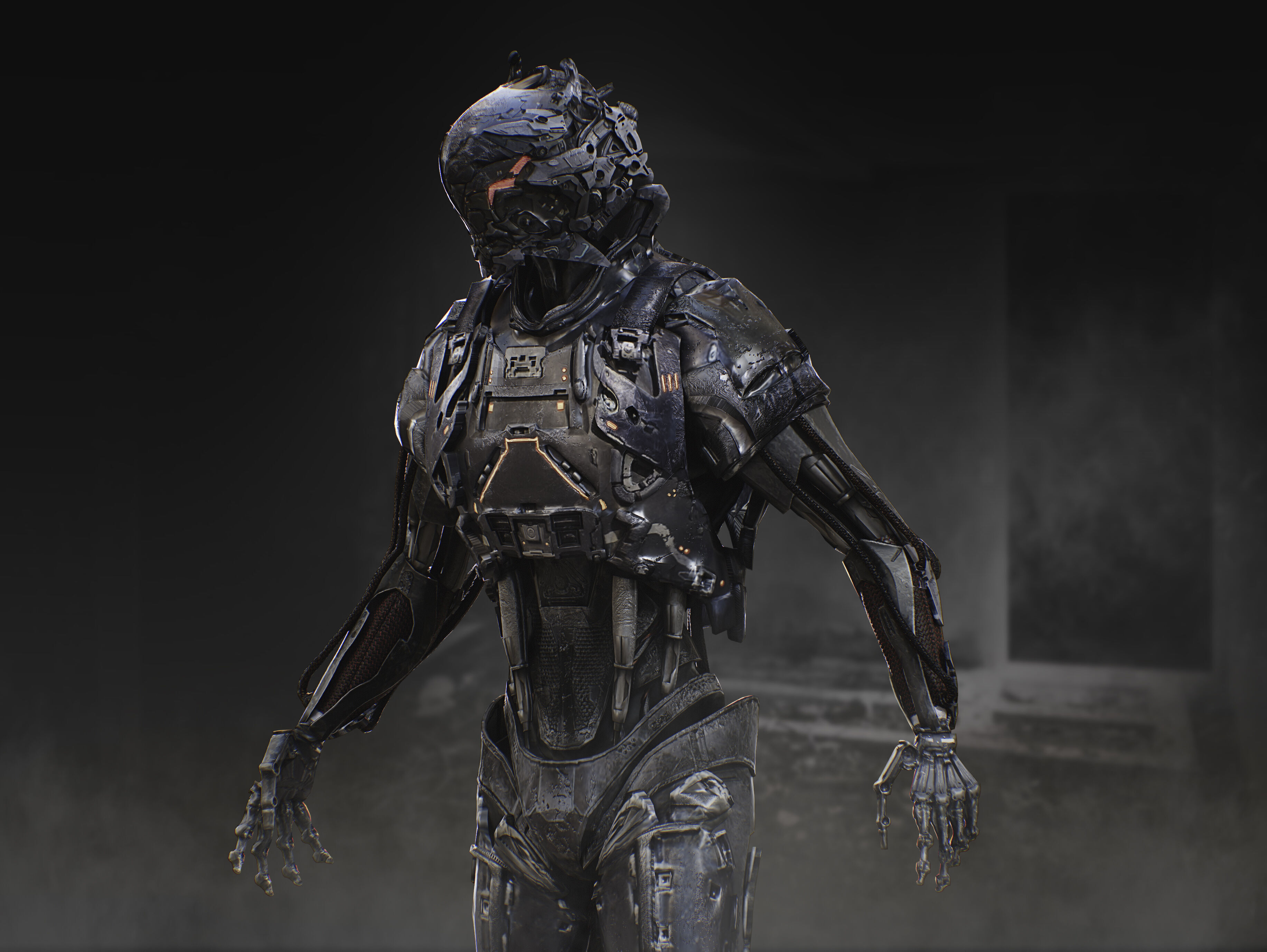 Sci Fi Destroyer Hunter Low-poly 3D model_4