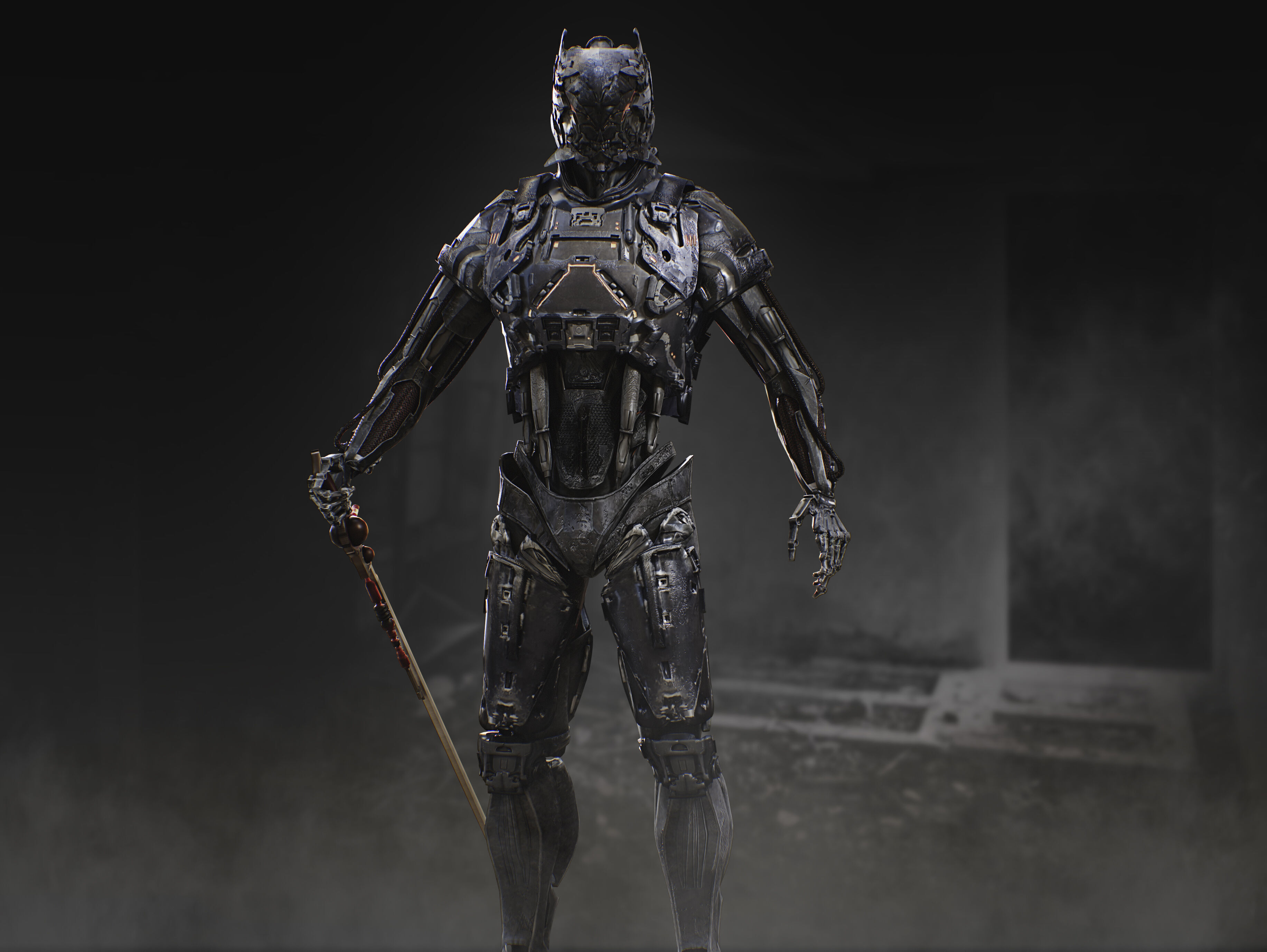 Sci Fi Destroyer Hunter Low-poly 3D model_3